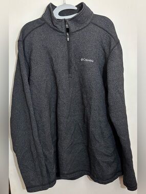 Columbia Dark Charcoal Gray Half-Zip Fleece Pullover Size XL